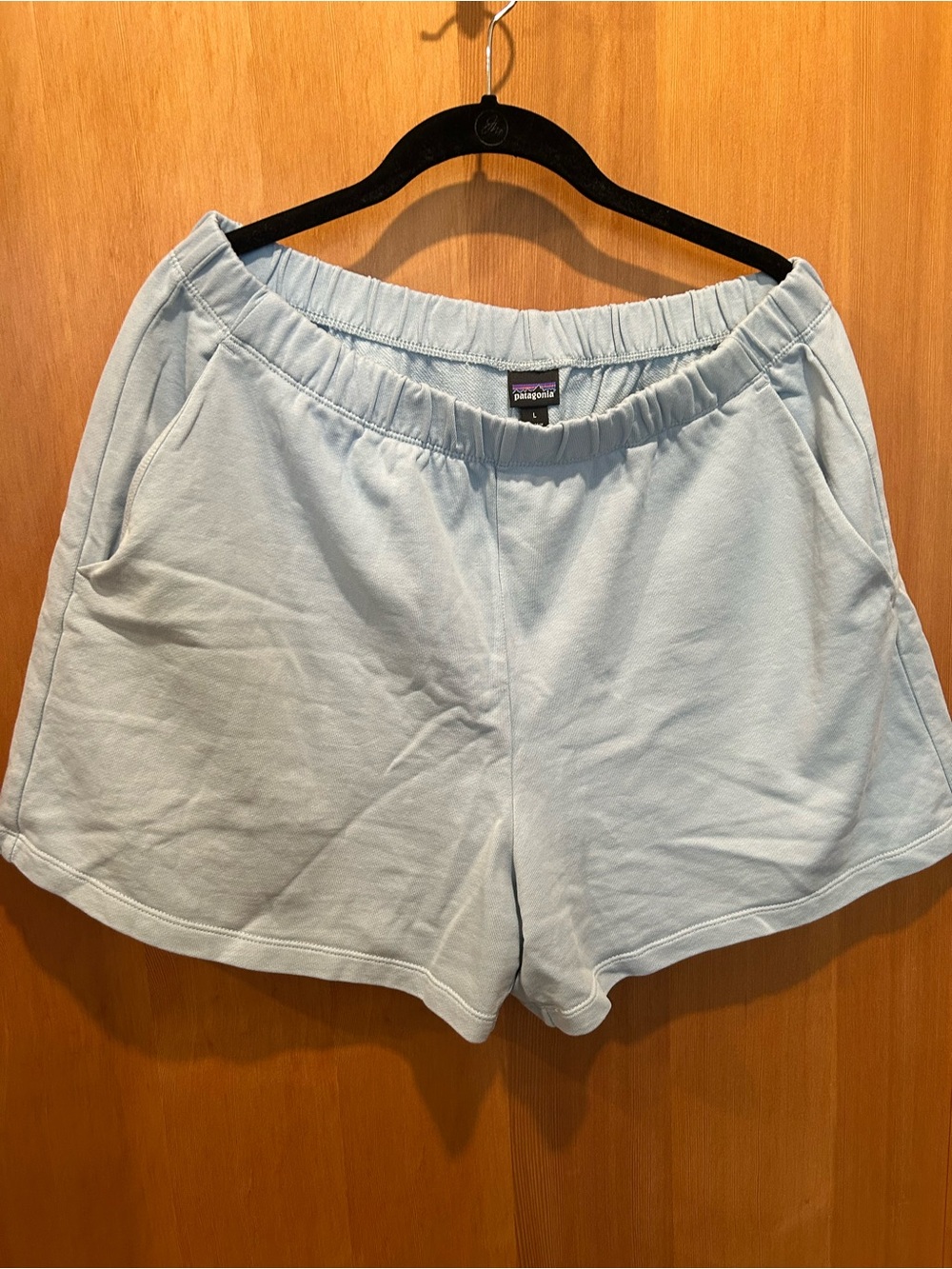 Patagonia Women's Pale Blue Elastic-Waist Athletic Shorts